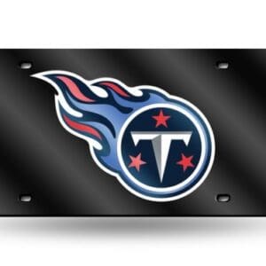 Tennessee Titans logo on black license plate.