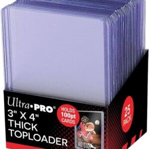 25 pack of 3" x 4" card top loaders.