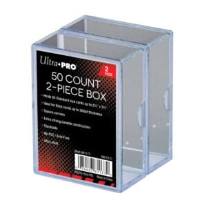 Two-pack clear card storage boxes.