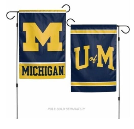 University of Michigan garden flag set.