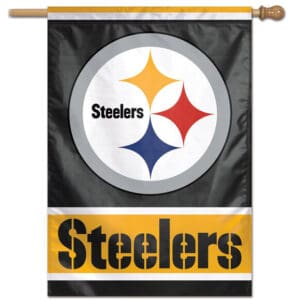 Pittsburgh Steelers flag with logo.