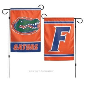 Florida Gators garden flag with alligator and F.