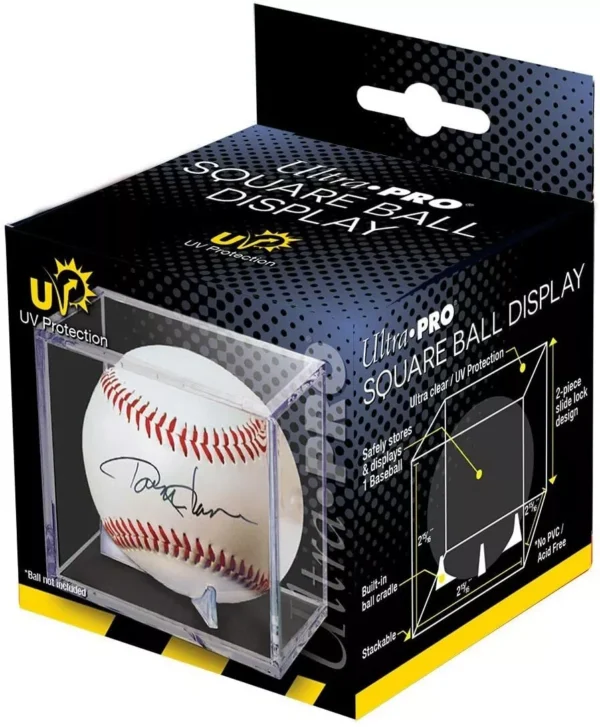 Baseball display box with signed ball.