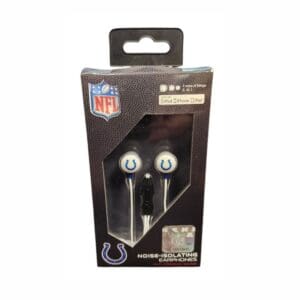 NFL Colts noise-isolating earphones.