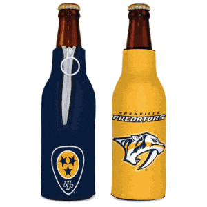 Two Nashville Predators bottle coolers.