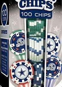 Dallas Cowboys 100 poker chips with tray.