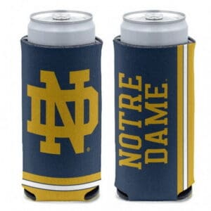 Two Notre Dame can coolers.