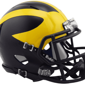 Michigan Wolverines mini football helmet.