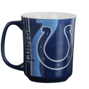 Colts mug with horseshoe logo.