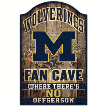 University of Michigan Wolverines fan cave sign.