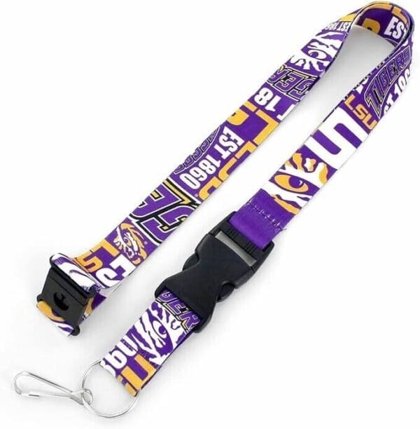 LSU Detachable Keychain Lanyard