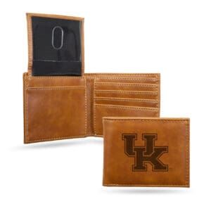 Brown leather UK Wildcats wallet.