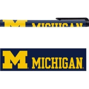 Michigan logo pen with blue and yellow.