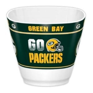 Green Bay Packers-themed bowl with logo.