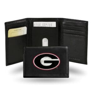 Black wallet with Georgia Bulldogs logo.