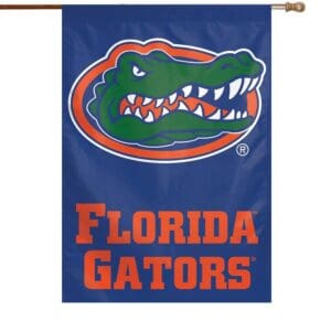 Florida Gators flag with alligator logo.