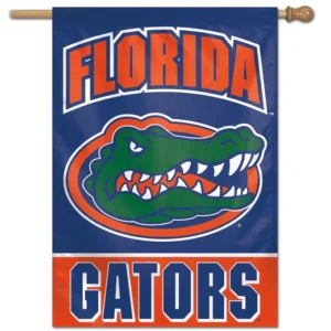 Florida Gators flag with alligator logo.