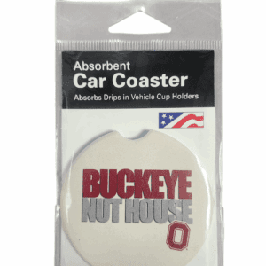 Absorbent car coaster with "Buckeye Nut House".